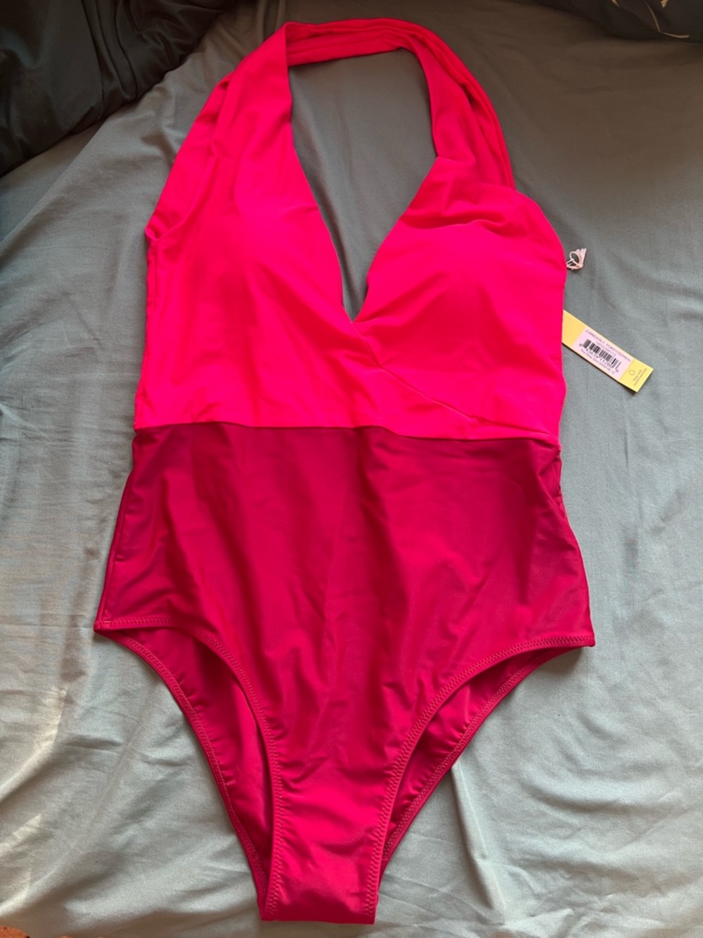 Summer salt  Two-Tone Pink One-Piece Swimsuit